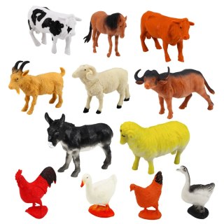 Zestaw Figurki Zwierzęta Gospodarskie Domowe Farma 12 szt.