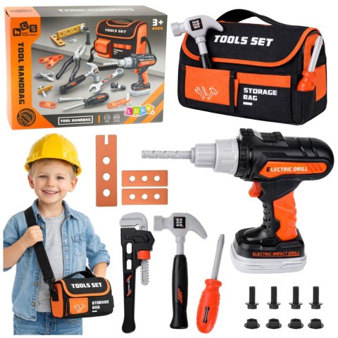 Zestaw Majsterkowicza Narzędzia W Torbie Wiertarko Wkrętarka 25 el. LEAN Toys