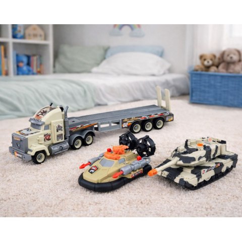 Zestaw Militarny Wojskowy Ciężarówka Czołg Poduszkowiec Żołnierz LEAN Toys