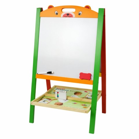 Dwustronna Tablica Edukacyjna Magnetyczna Kredowa 2w1 Pisak Litery Liczby LEAN Toys