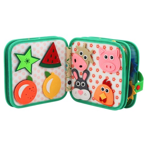 Książeczka Edukacyjna Sensoryczna Filcowa 3D Zwierzęta Domowe Krowa LEAN Toys