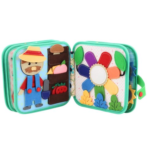 Książeczka Edukacyjna Sensoryczna Filcowa 3D Zwierzęta Domowe Krowa LEAN Toys