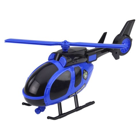 Zestaw Policyjny Ciężarówka Laweta Auto Helikopter Światła Dźwięk LEAN Toys