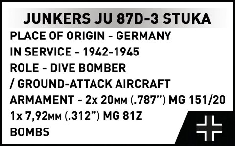 Klocki Junkers JU 87D-3 Stuka 556 klocków Cobi Klocki