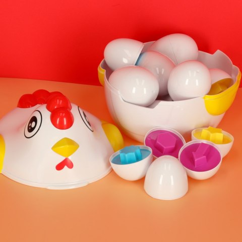 Układanka edukacyjna dopasuj kształty jajka 12 szt. kura Kik Sp. z o. o. Sp. k.