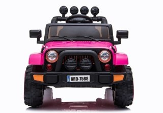 Auto Na Akumulator Jeep BRD-7588 Światła LED MP3 Pilot Różowy 4x4