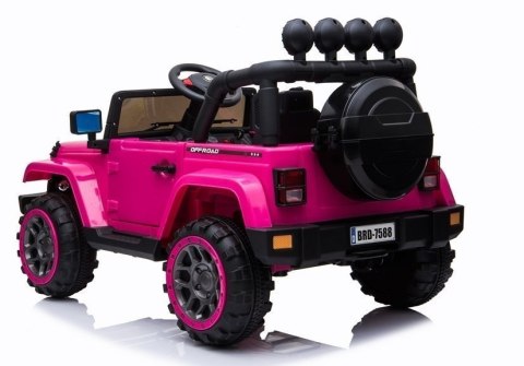 Auto Na Akumulator Jeep BRD-7588 Światła LED MP3 Pilot Różowy 4x4