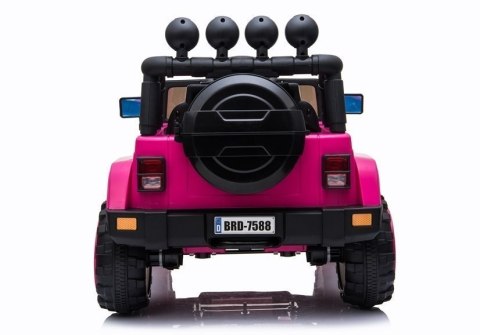 Auto Na Akumulator Jeep BRD-7588 Światła LED MP3 Pilot Różowy 4x4