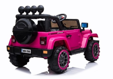 Auto Na Akumulator Jeep BRD-7588 Światła LED MP3 Pilot Różowy 4x4