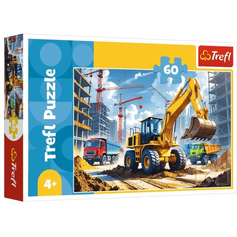 Puzzle - 60 - Traktor koparko-ładowarka - Trefl 17406