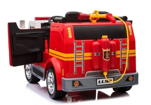 Wóz Strażacki na Akumulator Czerwony Dla Dzieci Pilot Sikawka LL911
