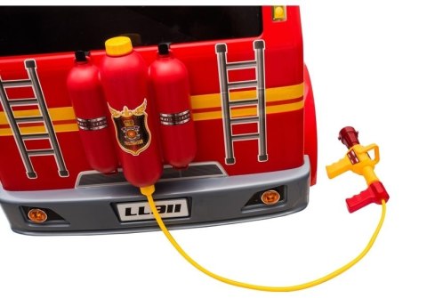 Wóz Strażacki na Akumulator Czerwony Dla Dzieci Pilot Sikawka LL911