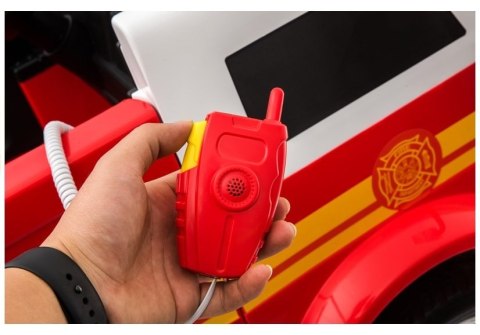 Wóz Strażacki na Akumulator Czerwony Dla Dzieci Pilot Sikawka LL911