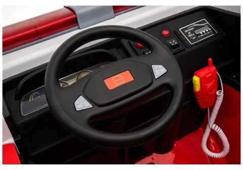 Wóz Strażacki na Akumulator Czerwony Dla Dzieci Pilot Sikawka LL911