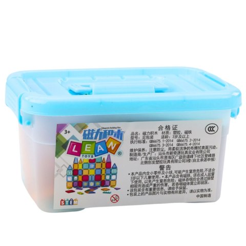 Zestaw Klocki Magnetyczne W Walizce Kolorowe 57 El LEAN Toys