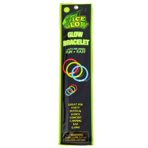 Bransoletki Opaski Fluorescencyjne Świecące W Ciemności Neon Stick 3 szt. LEAN TOYS