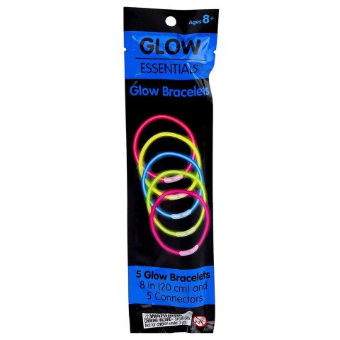 Bransoletki Opaski Fluorescencyjne Świecące W Ciemności Neon Stick 5 szt. LEAN TOYS