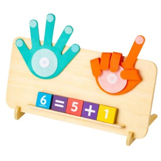 Drewniana Układanka Matematyczna Nauka Liczenia na Palcach Działania Karty