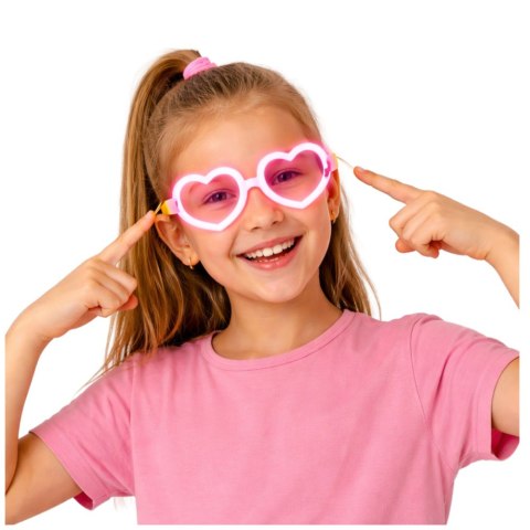 Okulary Fluorescencyjne Serca Świecące W Ciemności Stick Neon Czerwone LEAN TOYS