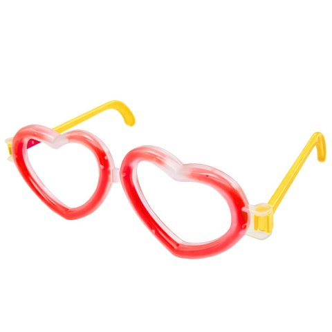 Okulary Fluorescencyjne Serca Świecące W Ciemności Stick Neon Czerwone LEAN TOYS