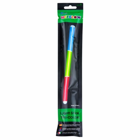 Pałka Trzykolorowa Fluorescencyjna Świeciąca W Ciemności Neon Stick 31,5 cm LEAN TOYS