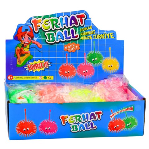 Piłka Z Oczami Gniotek Sensoryczny Do Odbijania Świecąca LED Mix Kolor