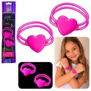Podwójne Bransoletki Opaski z Sercem Fluorescencyjne Stick Neon Świecące LEAN TOYS