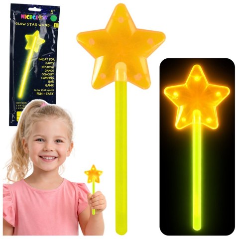 Różdżka Fluorescencyjna Gwiazda Świecąca W Ciemności Stick Neon 22cm LEAN TOYS