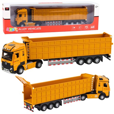 Ciężarówka Wywrotka Metalowa Kabina Światła Dźwięki Napęd Żółta