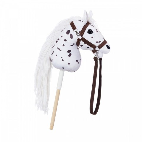 Koń na kiju Hobby Horse HOPPIHORSE A3 Leopard - biały, maść tarantowata