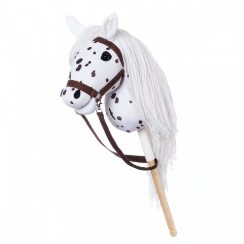Koń na kiju Hobby Horse HOPPIHORSE A3 Leopard - biały, maść tarantowata