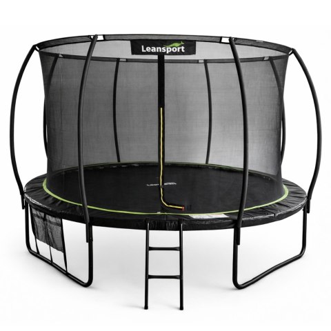 Trampolina Ogrodowa LEAN Z Siatką Wewnętrzną Czarno-Zielona 366CM 12FT
