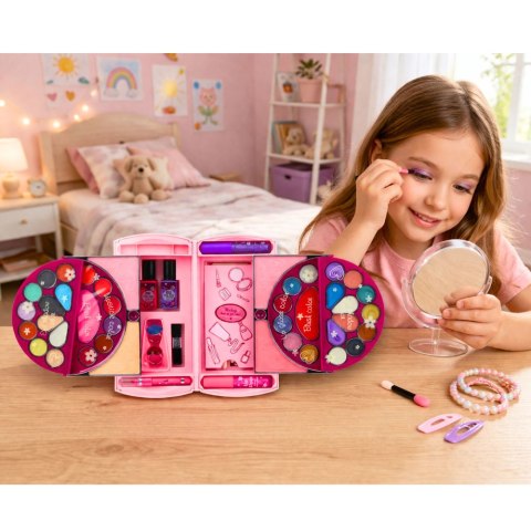 Zestaw Piękności Do Makijażu i Paznokci Kosmetyki Cienie Lakiery Kuferek