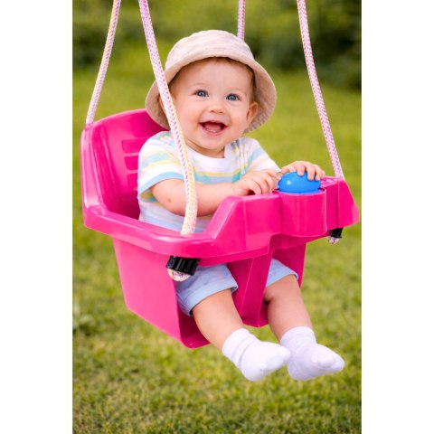 Huśtawka Kubełkowa Różowa Dla Dzieci 5237