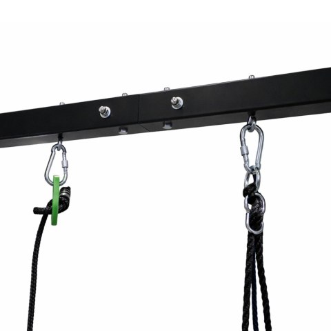 Huśtawka Ogrodowa Bocianie Gniazdo Siedzisko 2w1 Stelaż Czarny 260x173 cm