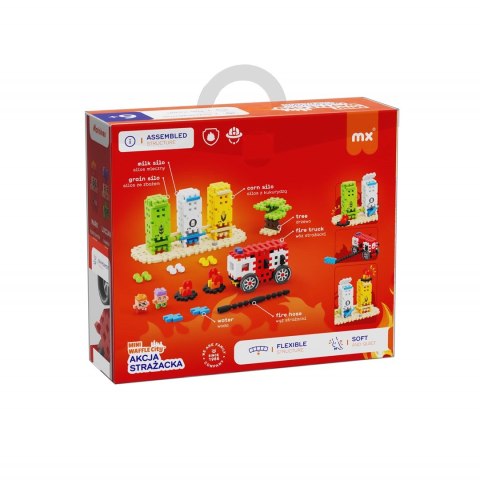 Klocki konstrukcyjne Marioinex Mini Waffle - City: Akcja strażacka, 148 elementów