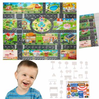 Mata edukacyjna do zabawy miasto ulica + znaki drogowe wodoodporna kolorowa 130x100cm Kik Sp. z o. o. Sp. k.