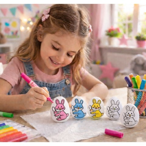 Jajka Wielkanocne Styropianowe Do Malowania Pisaki Wzór Zając A 6szt