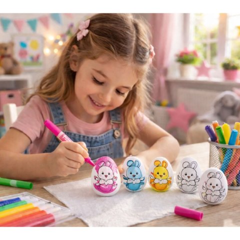Jajka Wielkanocne Styropianowe Do Malowania Pisaki Wzór Zając E 6szt