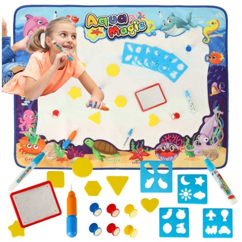 Mata wodna do malowania rysowania wodą XXL pieczątki szablony zestaw 100 x 80 cm Kik Sp. z o. o. Sp. k.