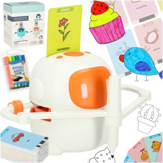 Zabawka interaktywna edukacyjna robot nauka rysowania fiszki mazaki pomarańczowy Kik Sp. z o. o. Sp. k.