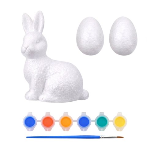 Zestaw Do Malowania Styropianowych Ozdób Zając 2 Jajka Farby