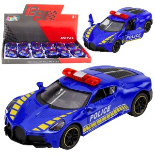 Autko Sportowe Policyjne Samochód Z Napędem Metalowy Niebieski 1:43