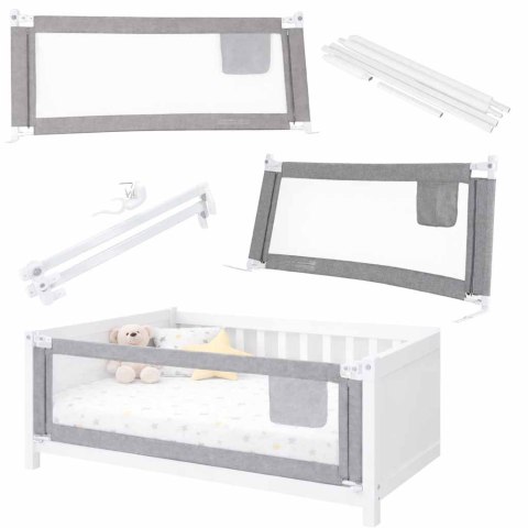 Barierka do łóżka ochronna zabezpieczenie blokada osłona 160cm szara Kik Sp. z o. o. Sp. k.