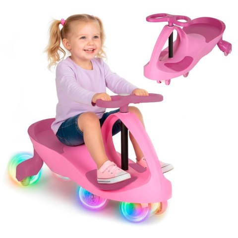 Jeździk grawitacyjny LED Swing Fix S3 świecące koła różowy Kik Sp. z o. o. Sp. k.