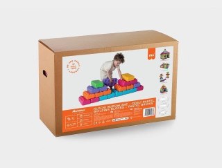 Klocki budowlane "cegły" Marioinex, 33 elementy pastelowe