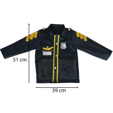 Kostium strój karnawałowy przebranie policjant kajdanki czapka zestaw 3-8 lat Kik Sp. z o. o. Sp. k.