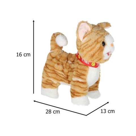 Kotek interaktywny na smyczy miauczy chodzi rusza ogonem beżowy Kik Sp. z o. o. Sp. k.