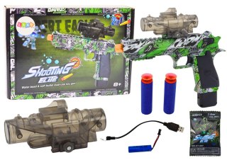 Elektryczny Pistolet Na Kulki Strzałki Wodne Strzałki 2w1 Zielony