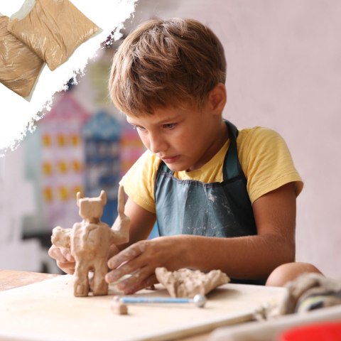 Glina rzeźbiarska masa do modelowania zapas do koła garncarskiego 800g Kik Sp. z o. o. Sp. k.